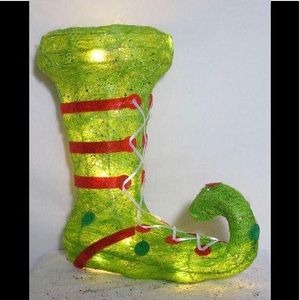 NWT lighted elf shoe Christmas decor 12.”